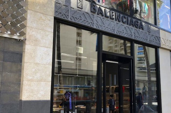 Exterior of Balenciaga boutique