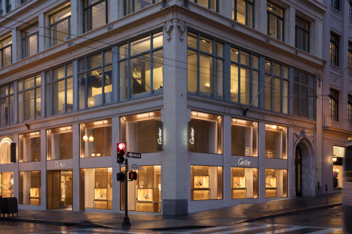 Cartier San Francisco exterior view at night