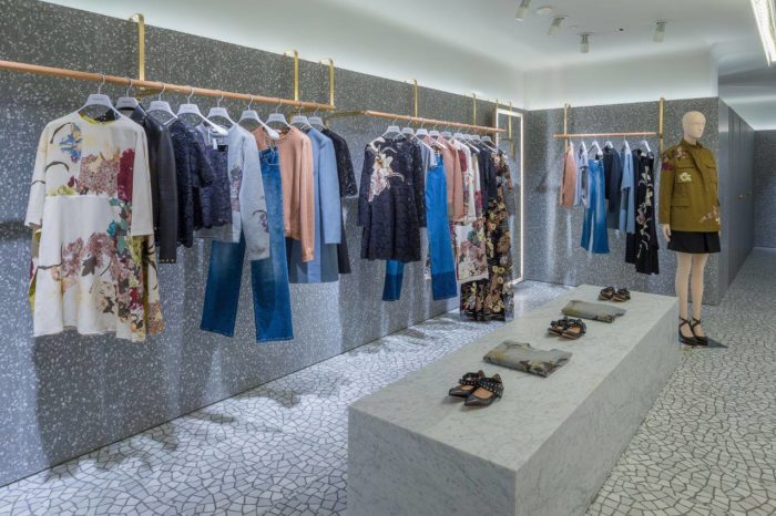 Clothing displays at Valentino Ala Moana Center HI