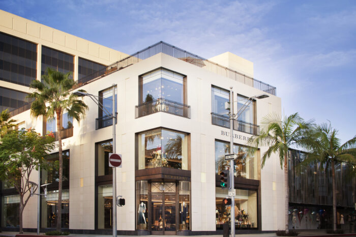Exterior of Burberry flagship store in Beverly Hills