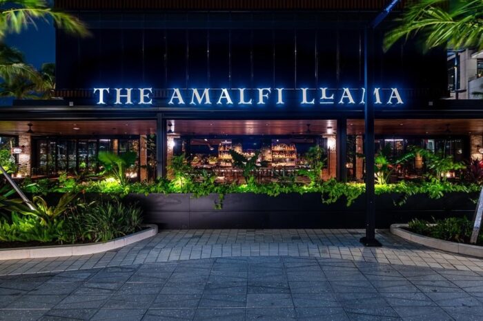 Amalfi Llama Miami restaurant exterior signage