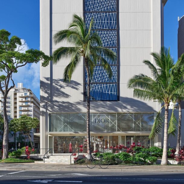 Daytime exterior storefront of Dior store in Waikiki